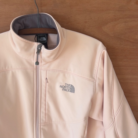 THE NORTH FACE Apex women's zip up jacket size L large pink gray softshell - Picture 2 of 6